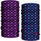Club of Heroes 2er-Set Edelweiss Bandana, nahtloses Multifunktionstuch aus weicher Mikrofaser/atmungsaktiver Schlauchschal Halstuch Kopftuch/Berge Alpen Bayern Tirol Blume Tracht (Violett+Blau)