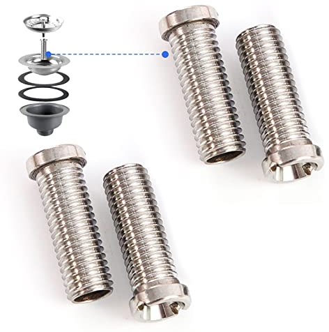 Hohlschraube Spüle, 4 Stücke 35mm Hohlschraube für Siebkorbventile, Edelstahl-Abflusssiebschraube für Ventilabläufe mit 1.5 und 3.5, Ablaufventil Spüle, Ablauf Garnitur Zubehör
