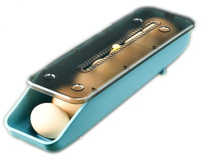 YYUNANG Eierbox mit automatischem Rollen Eier Behälter Kühlschrank Kunststoff eierspender Eier Aufbewahrungsbox Eierablage-Halter für den Haushal Kunststoff-Eierhalter (Blau)