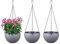 YuanDiann Lot de 3 pots de fleurs suspendus, auto-arrosage, pots de fleurs suspendus avec réservoir d'eau et trou de drainage, nid d'abeille chaînes en acier inoxydable intérieur et extérieur