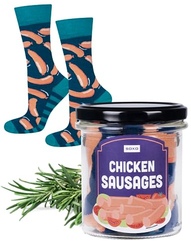soxo Dose Socken Herren Bier Geschenke Für Männer Lustige Geschenk Sommer Socks Men 40-45 Sausages 1 Paar