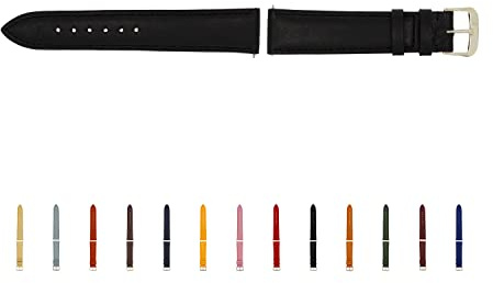 SELVA Uhrenarmband, 14-24 mm, Leder, zum Wechseln, Ersatzarmband für Smartwatch, Made in Germany
