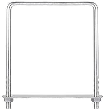 sourcing map Square U-Bolts, 122mm(4.8) Inner Width 160mm Length M8 304 Stainless Steel U Clamp Bolt with Nuts and Plates, for Boat Trailer