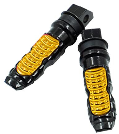 ihreesy Repose-pieds avant pour moto, 2 pièces en alliage d'aluminium pour passager arrière de moto décoration parfaite pour repose-pieds universels 8 mm pour repose-pieds pour moto,Or