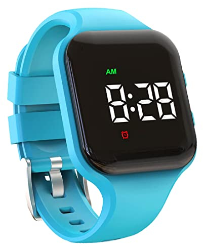 e-vibra résistant à l'eau Montre de charge 15 réveil écran verrouillage comme montre d'entraînement toilette (Blue Square)