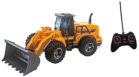 Ruspa Pelle Jouet Radiocommandé RC avec Lumières LED Moyens Chantier Télécommandé pour Enfants Bulldozer Tracteur Pelle Ruspa Radiocommandé Moyens Travail Marteau Pneumatique Porte Troncs