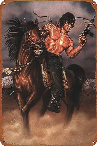 KIVYYB Rambo III Cafe Bar Home Wanddekoration Poster Retro Vintage Metall Blechschild 20,3 x 30,5 cm