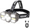 Zekory Linterna frontal recargable, 14 LED de 22000 lúmenes de alto brillo con luz roja, luz frontal ligera impermeable, 8 + 2 modos de linterna de frente para correr, senderismo, camping