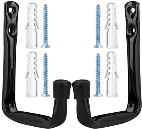 CUIDAKJ 2 PCS Gancho Pared Colgar Bicicletas en Pared,Soporte Bicicleta Pared para Colgadores de Garaje,Ganchos en J resistentes Para Almacenamiento de Garaje de Pared en J Resistentes11,5 cm x 10 cm