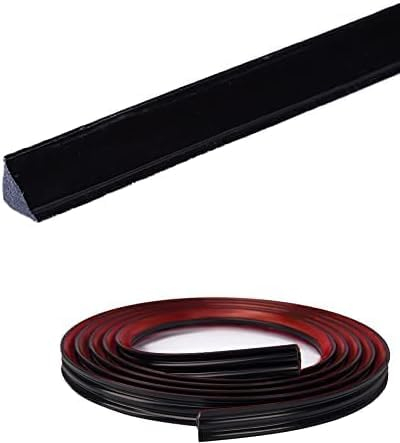 Black PVC Quadrant Trim,Flexible Laminate Beading Self Adhesive Plastic Wall Corner Edging Strip for Worktop Ceiling Floor,Caulk Moulding Skirting Board Trim(6m,12mm*6mm)