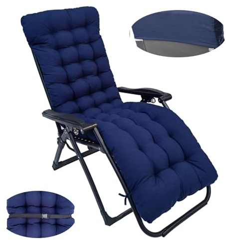 Smgbway Liegenauflage, Auflage Gartenliege, Hochlehner Auflage, Schwungliege,8cm Extra Dicke Gartenstuhl Sitzauflagen mit Krawatte, Auflagen für Deckchair, Urlaub, Innen, Außen, Sonnenliege (B)