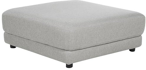 Beliani Ottomane Stoffbezug grau quadratisch modern Fußhocker Schwarze Beine
