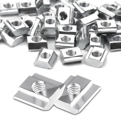 Ziamzra 40 Stück Nutensteine M5 20-Serie T Nut Schiene M5 Nutenstein Kohlenstoffstahl Gleitmuttern Schwer 6-Typ B Schiebemuttern für Aluprofil Extrusionsschlitz