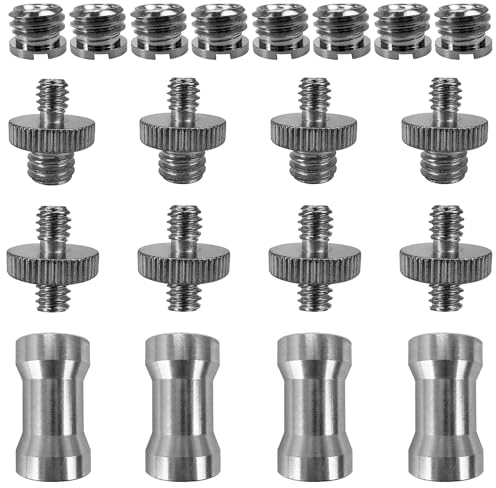20 Pcs Adaptateur Caméra 1/4 à 3/8 Convertisseur pour Trépieds, Monopods, Rotules, Flash Lights, Reflex DSLR, Support et Lampes