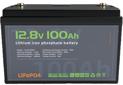 WILLQ Lithium Battery 12V 300Ah 200Ah 150Ah 100Ah 50Ah LiFePO4 Batteries with BMS 12.8V Rechargeable Lithium Iron Phosphate Battery for Solar Marine Trolling Motor,12V100Ah