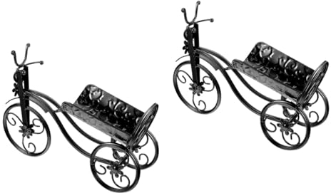 portavini,2 Pezzi Rack espositore da Tavolo Porta Bottiglia d'Acqua Monitor Supporto da Tavolo scaffale in Metallo Supporto da Tavolo Statua Triciclo Porta Bottiglia per Bici Tipo da pavimen