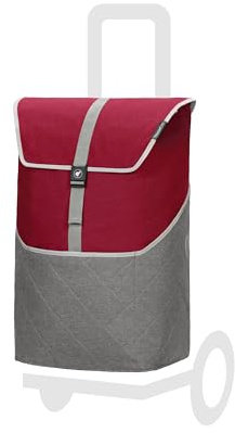 Andersen Einkaufstrolley Ersatztasche - 59 Liter - Seiten- & Fronttasche | extra Innenfach - wasserabweisend - Reflektoren - faltbar - Lasse rot