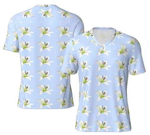 Beautiful-Lilies Herren-Fußballtrikot, leicht und bequem, feuchtigkeitsableitend und schweißableitend, Fußball-Shirt, Sporttrikot, Team-Trikot, athletisches Oberteil, Schöne Lilien, XXL