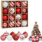 SLshiBo Weihnachtskugeln Kunststoff Rot 6cm 16 Stücke Christbaumkugeln Deko Weihnachten mit Schlüsselband, Weihnachtsbaumschmuck Bruchsicher, Weihnachtsdeko Innen Aussen
