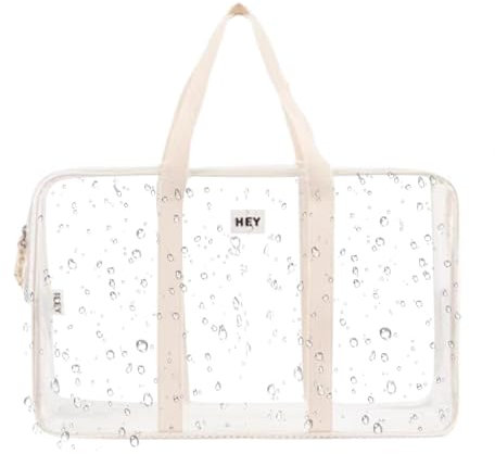 Bolsa de piscina transparente – Bolsa de playa transparente impermeable, bolsa de playa transparente grande | Bolsa de piscina transparente grande con cremallera, bolsa de playa grande transparente,