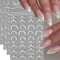 Relief Weiß Perlen Französische Spitze Nagelsticker Selbstklebend Perle Ketten Spitze Welle Linien Nageldesign Nail Sticker 5D Nagel Sticker Vintage French Maniküre Pearl Strip Nagelaufkleber Nail Art