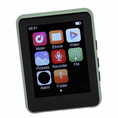 64GB Music MP3 MP4 Player, 2.4inch Touch Screen Bluetooth MP3 Player Built in FM Radio Voice Recorde E Book, HiFi MP3 Player with Earphones, Support 128GB TF Card (Green)