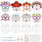 Landifor 24 Stück Schädel Maske zum Ausmalen Kinder Skull Mask Bastelset DIY Totenkopf Papiermasken Kreative Kunsthandwerk für Mädchen Jungen Halloween Karneval Maskerade Kindergeburtstag Mitgebsel
