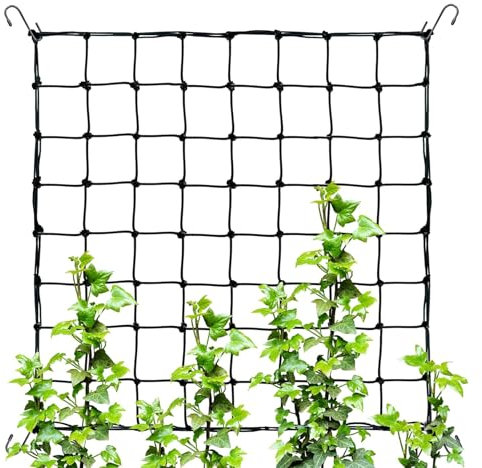 Grow Tent Netting 60 x 60 cm, Plant Netting, Vegetable Protection Net with 4 Hooks, Plant Support Net For Vegetables Fruits Flowers, Garden Netting, Trellis Netting
