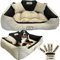 EDANTI Hundebett Hundekissen Katzenbett Personalisiert Hundesofa mit Namen L - XL für große mittelgroße & kleine Hunde (Beige, 145x115)