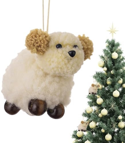 Colgante de árbol de Navidad, bonitos adornos navideños,Colgante de cachorro de peluche navideño | Decoración de árbol de adorno navideño para bolso escolar, cartera, mochila, po