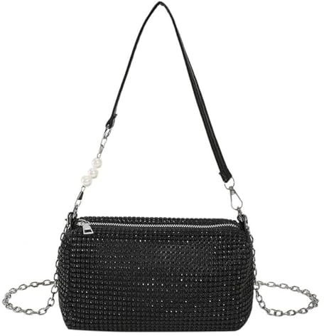 Clutch Silber Damen-Clutches Tasche Glitzer Tasche Silber Glitzer Tasche Clutch Silber Glitzer Silberne Tasche Damen-Clutches Tasche Glitzer Tasche Silber Glitzer Tasche Mit Duftender Tee(Schwarz)
