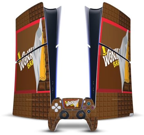 Head Case Designs Officially Licensed Willy Wonka and the Chocolate Factory Candy Bar Graphics Vinyl Gaming Skin Decal Compatible With Sony PS5 Slim Digital Edition Console & DualSense Controller
