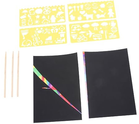 BESTonZON 1 Satz Kratzbild Mini-nudelholz Schmierpapier Aufkleber Rubbelpapier Kleines Nudelholz Kratzen Rollen Für Kinder Kratzmalerei Kratzpapiere Für Kinder Poster Kratzzeichnung Hölzern