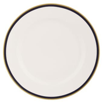 KASANOVA Piatto frutta con filo blu e oro in new bone china, da 20 cm