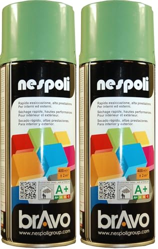 NESPOLI Aérosol peinture professionnelle vert reseda 400 ml (Lot de 2)