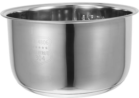 SECFOU Olla Interior De Acero Inoxidable para Arrocera 3l Sin Revestimiento Resistente y Duradera Accesorio para Cocción De Granos Fácil De Limpiar para Uso Eléctrico