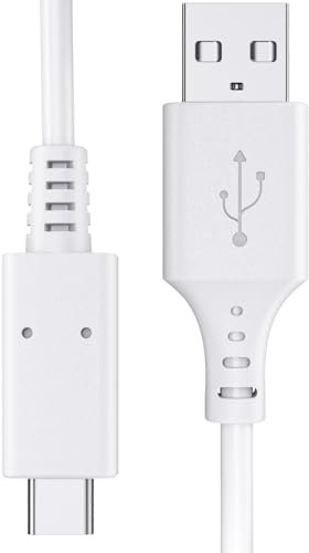 1M White USB C Cable Type C Fast Charger Charging Data Transfer Compatible For Huawei P Smart Z, Samsung Galaxy A20e, A50, A70, Google Pixel 2 3 3a 5 5 6a 7a(1M, White)