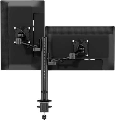 Dual Monitor Mount Arm for 17 30 TVs and Monitors Aluminum Alloy TV Wall Bracket with Height Tilt and Rotation Adjustment