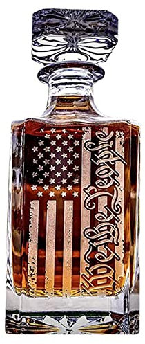 Decanter Red Wine Decanter Engraved We The People Glass for Liquor Whisky Bourbon Or Wine
