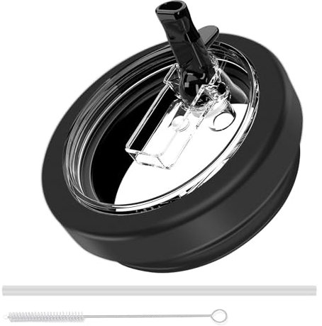 1 couvercle de tasse pour Stanley Quencher H2.0 Flowstate, 1,18 l, couvercle de rechange en silicone, anti-fuite, réutilisable, avec 1 paille, 1 brosse à paille