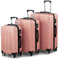 LALAHO Set de 3 Valises de Voyage, Valise Grande Taille, Lot de 3 Valises, Valise Cabine, Petite Valise, ABS avec roulettes Pivotantes 360°, Design Bicolore contrasté (Or Rose)