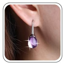 Aneneiceera Vintage Sapphire Teardrop Earrings Silver Blue Crystal Earring Oval bluish Rhinestone Dangle Hook Earrings Jewelry for Women (Blue)