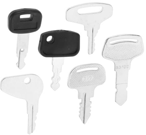 FONDOTIN Lot De 6 Clés De Contact Électriques Pour Tracteur Et Chariot Élévateur Utilisation Agricole, Chantier Et Extérieur Remplacement Clés De Démarrage Robustes