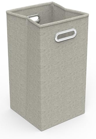 VCM Wäschekorb | Stoff Wäschebox | Wäschetruhe | Maße ca. H. 70 x B. 30 x T. 30 cm | Stoffbox - Zalo Cream