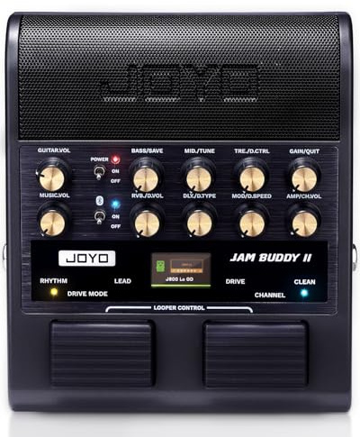 JOYO 10W Portable Electric Guitar Amp Multi-Effects Pedal Combo Amplifier with Footswitch,14 Amp Models,3-Band EQ,36 Drum Patterns & Looper,OTG Recording,Bluetooth for Practice(JAM Buddy II, Black)