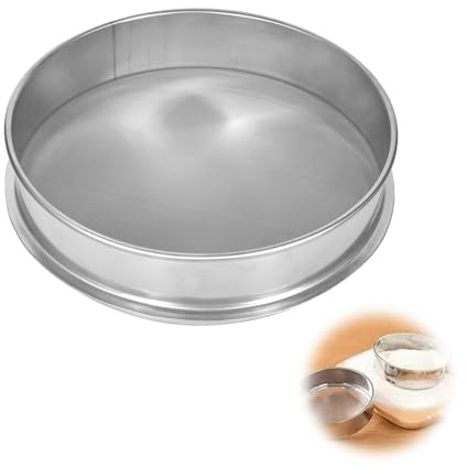 YUZHEDM Strainer Professional Küchensieb Edelstahl Rostfrei Premium Sieb 150 Mesh Ultrafein Stapelbarer Kräuterpollen Extractor Mehlsieb für Mehl Puderzucker Gewürze Sowie Aquarium Filterung