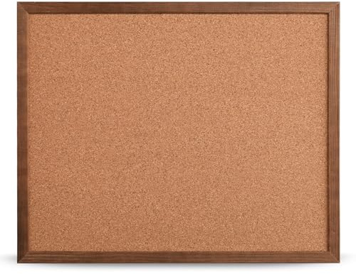 MG Design Pinnwand in Braun Holzrahmen 40 x 50 cm – Korktafel für Notizen, Fotos und Pläne für Zuhause, Büro und Schule