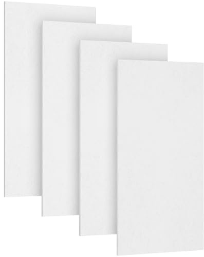 TONOR Groß Akustikpaneele Selbstklebend, 4 Pack 112x55 cm Schallschutzplatten Akustikplatten für Wandverkleidung, Akustikbild für Akustische Behandlung und Wanddekoration, Studio, Haus, Büro, Weiß