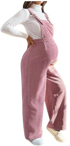 DeHolifer Pantaloni Salopette Premaman da Donna,Velluto a Coste Pantalone della Tuta sopra Il Pancioni Leggings Vita Regolabile Pantalone Elasticizzato Confortevole Pants Casual Abbigliamento