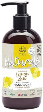 Little Soap Company Naturals Lemon Zest Liquid Hand Soap, Vegan, 300ml | Moisturising lemon zest hand wash with essential oils and naturally derived, plant-based cleanser.